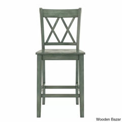 Fortvillec Solid Wood Counter And Bar Stool (Set Of 2)