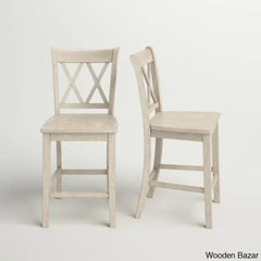 Fortvillec Solid Wood Counter And Bar Stool (Set Of 2)