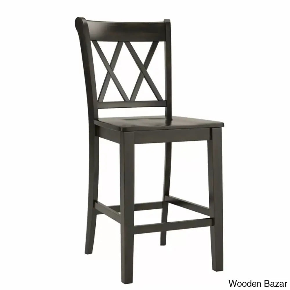 Fortvillec Solid Wood Counter And Bar Stool (Set Of 2)