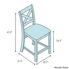 Fortvillec Solid Wood Counter And Bar Stool (Set Of 2)