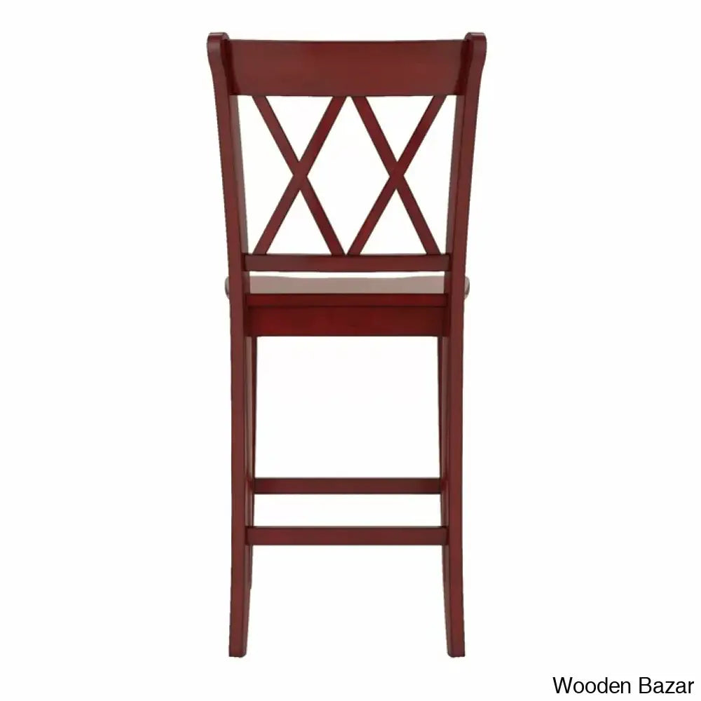 Fortvillec Solid Wood Counter And Bar Stool (Set Of 2)