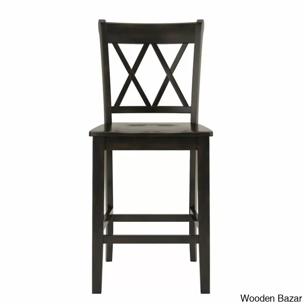 Fortvillec Solid Wood Counter And Bar Stool (Set Of 2)