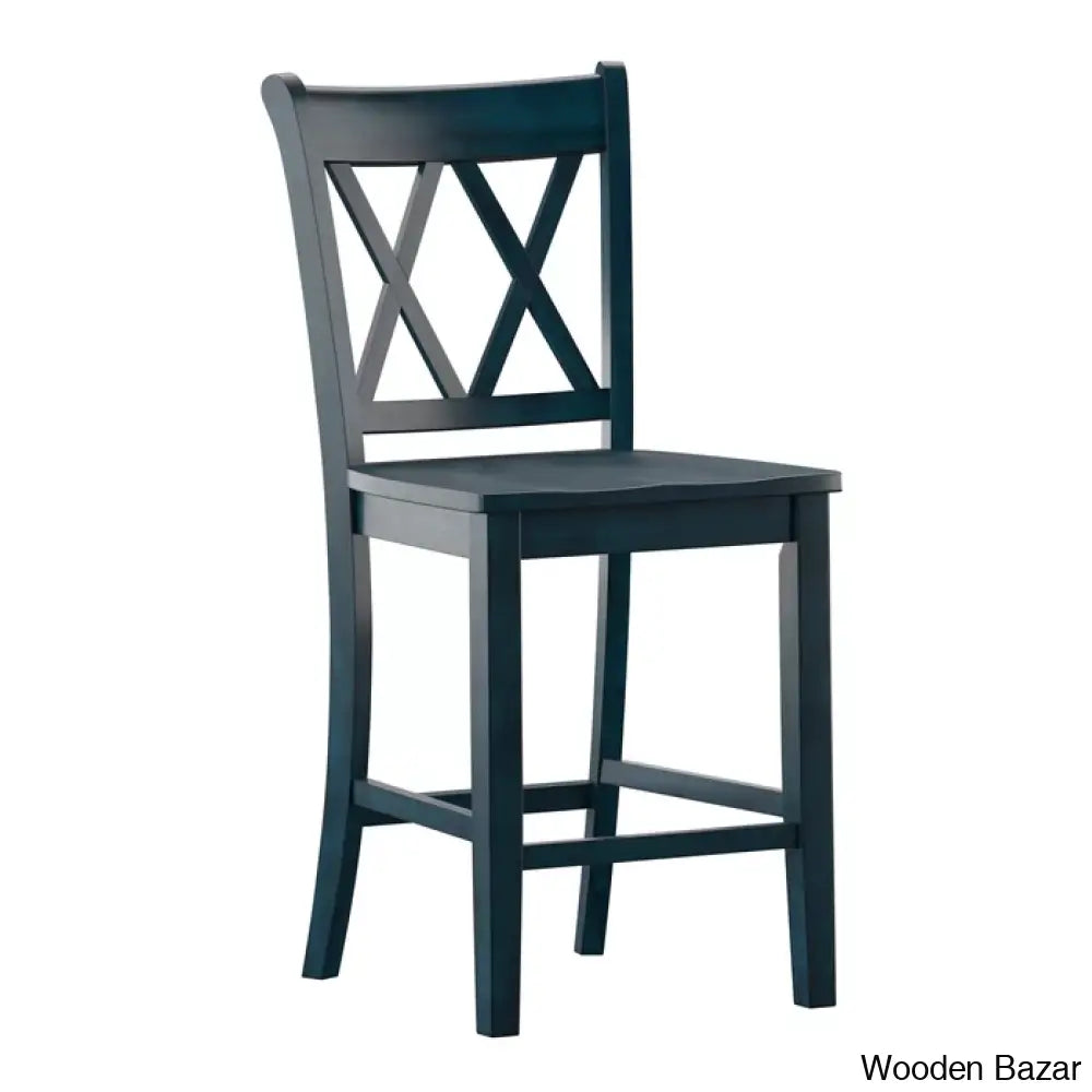 Fortvillec Solid Wood Counter And Bar Stool (Set Of 2)