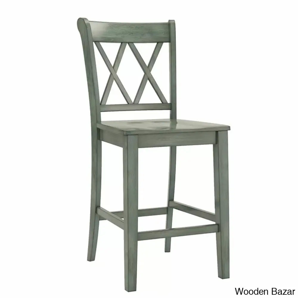 Fortvillec Solid Wood Counter And Bar Stool (Set Of 2)