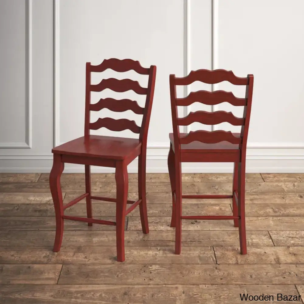 Fortvilled Swivel Solid Wood Counter And Bar Stool (Set Of 2)