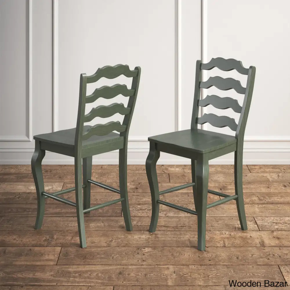 Fortvilled Swivel Solid Wood Counter And Bar Stool (Set Of 2)