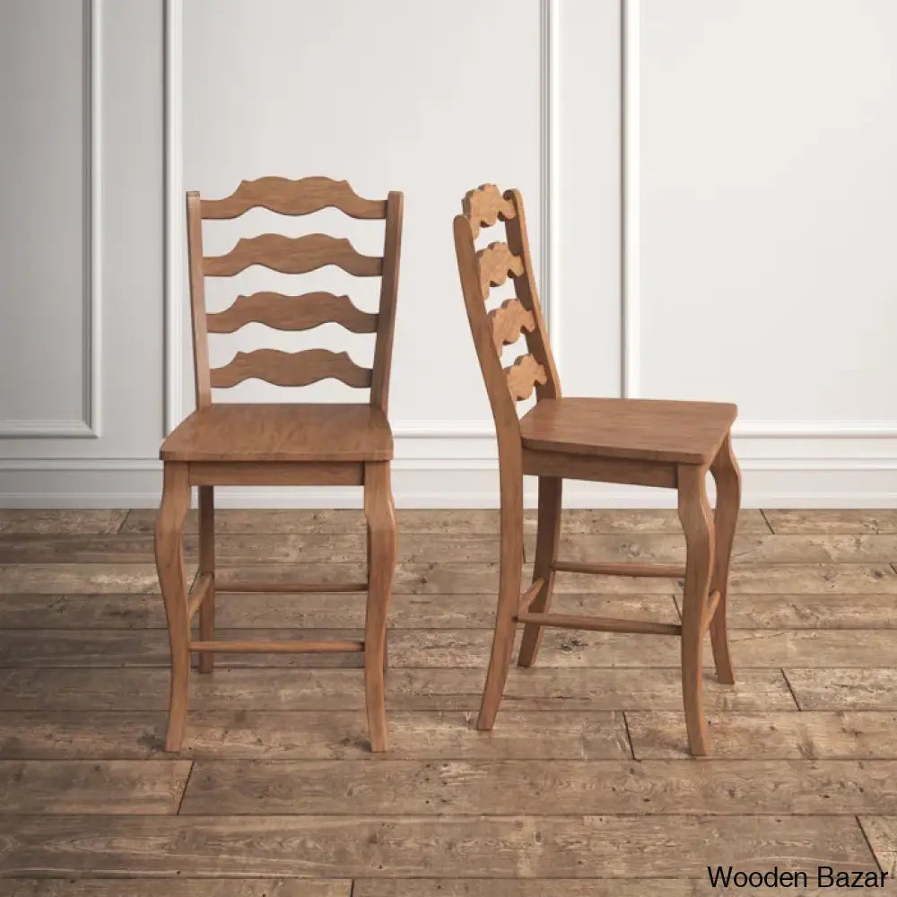 Fortvilled Swivel Solid Wood Counter And Bar Stool (Set Of 2)