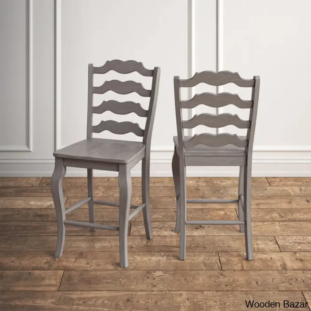 Fortvilled Swivel Solid Wood Counter And Bar Stool (Set Of 2)