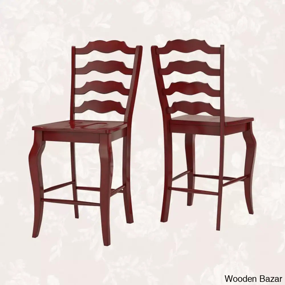 Fortvilled Swivel Solid Wood Counter And Bar Stool (Set Of 2)