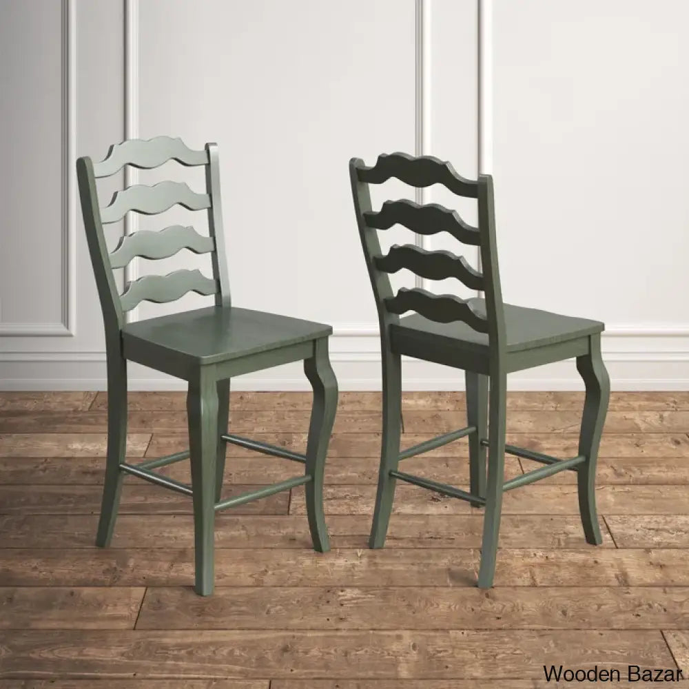 Fortvilled Swivel Solid Wood Counter And Bar Stool (Set Of 2)