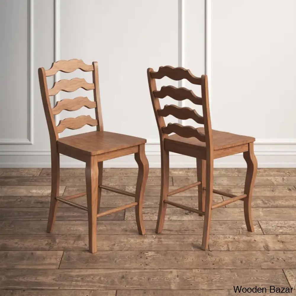 Fortvilled Swivel Solid Wood Counter And Bar Stool (Set Of 2)