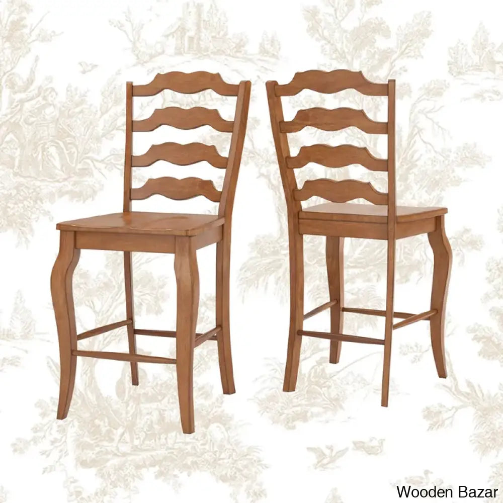 Fortvilled Swivel Solid Wood Counter And Bar Stool (Set Of 2)