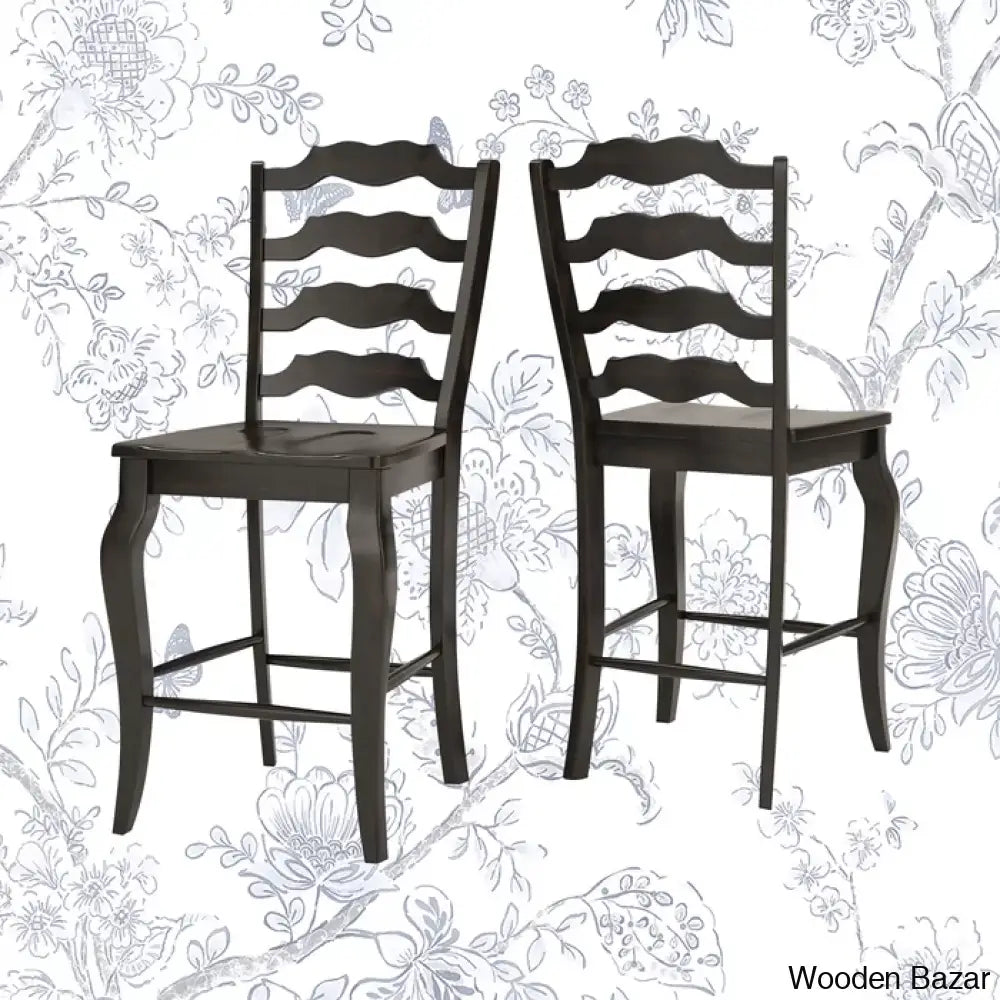 Fortvilled Swivel Solid Wood Counter And Bar Stool (Set Of 2)