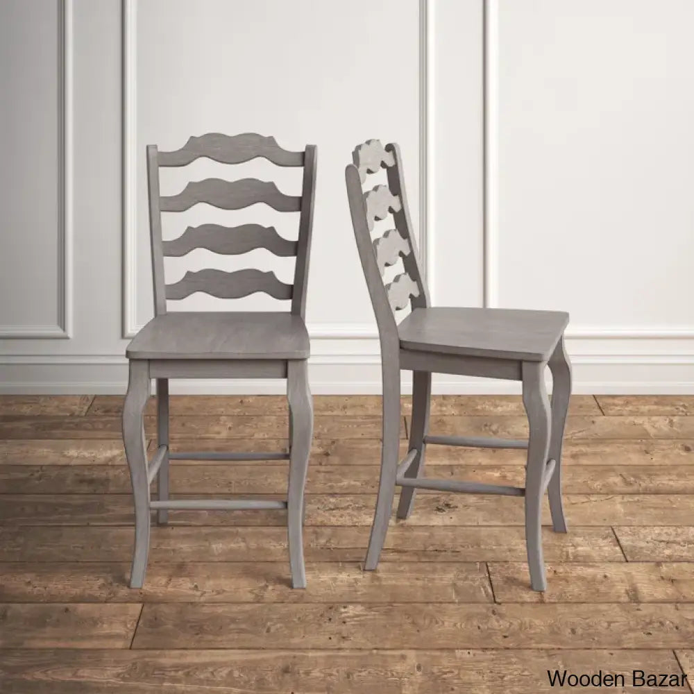 Fortvilled Swivel Solid Wood Counter And Bar Stool (Set Of 2)