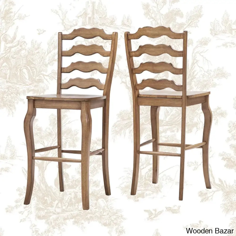 Fortvilled Swivel Solid Wood Counter And Bar Stool (Set Of 2)