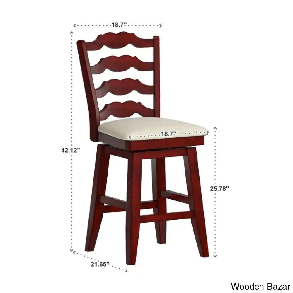 Fortvillek Swivel Upholstered Counter And Bar Stool With Solid Wood Frame