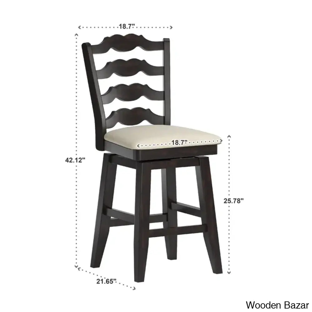 Fortvillek Swivel Upholstered Counter And Bar Stool With Solid Wood Frame