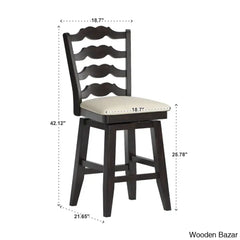 Fortvillek Swivel Upholstered Counter And Bar Stool With Solid Wood Frame