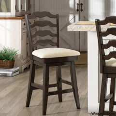 Fortvillek Swivel Upholstered Counter And Bar Stool With Solid Wood Frame
