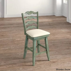 Fortvillek Swivel Upholstered Counter And Bar Stool With Solid Wood Frame Antique Sage / Bar (29”