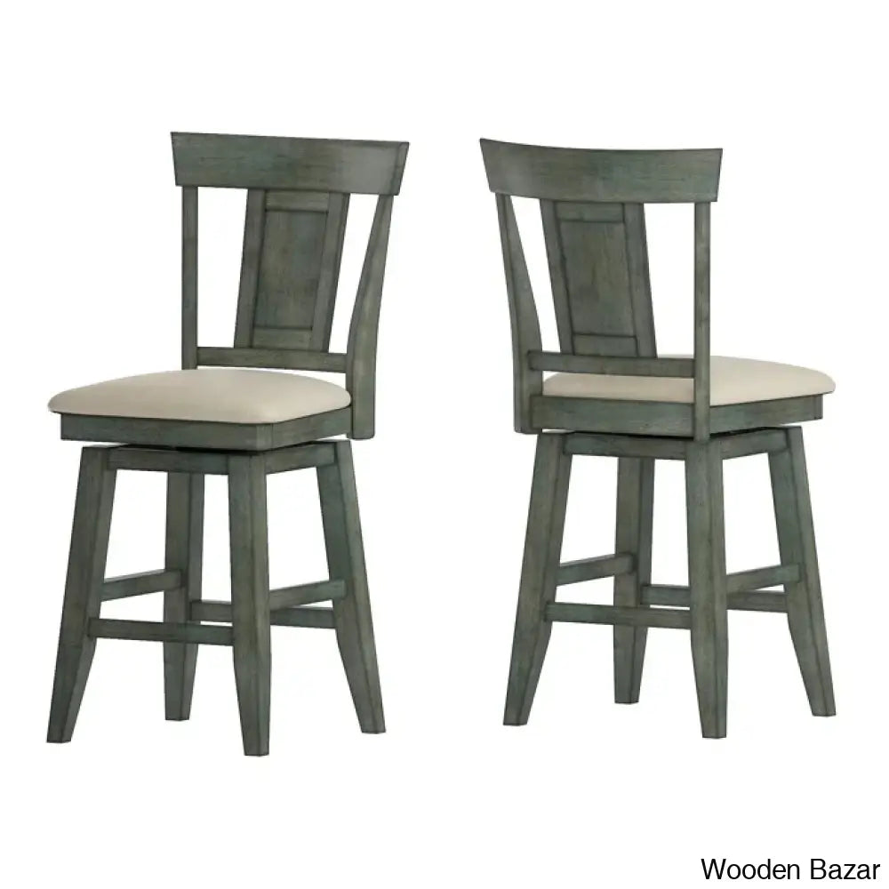 Fortvilleu Swivel Upholstered Counter And Bar Stool (Set Of 2)