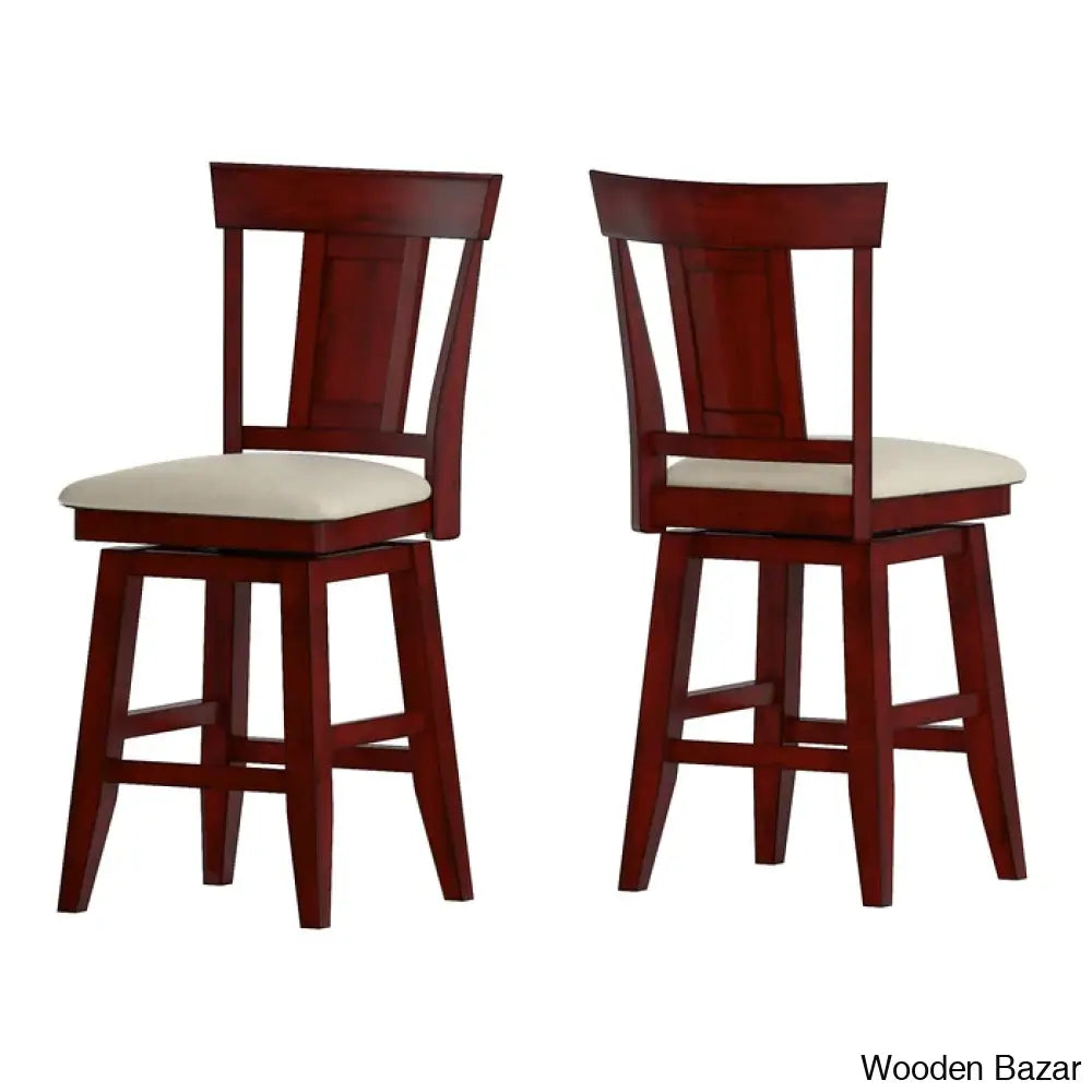 Fortvilleu Swivel Upholstered Counter And Bar Stool (Set Of 2)