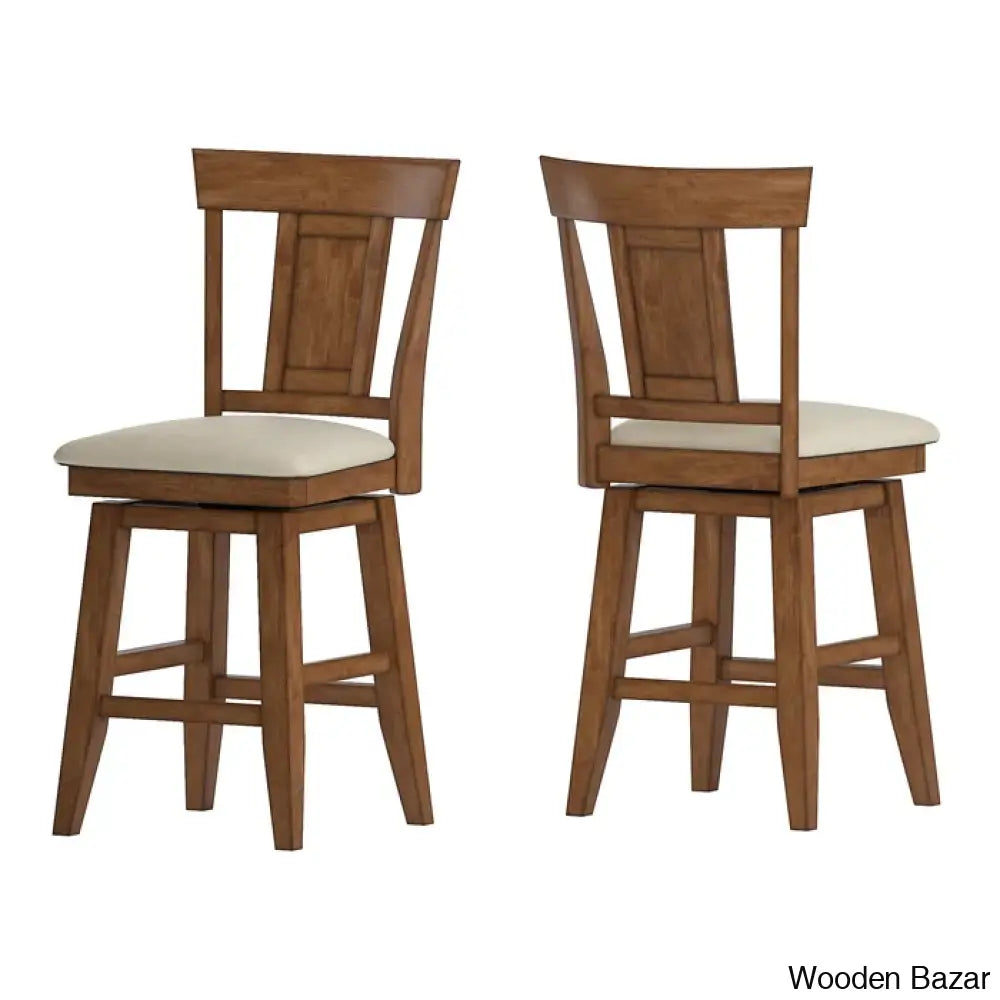 Fortvilleu Swivel Upholstered Counter And Bar Stool (Set Of 2)