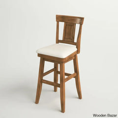 Fortvilleu Swivel Upholstered Counter And Bar Stool (Set Of 2) Oak / Bar (30.59” Seat Height)
