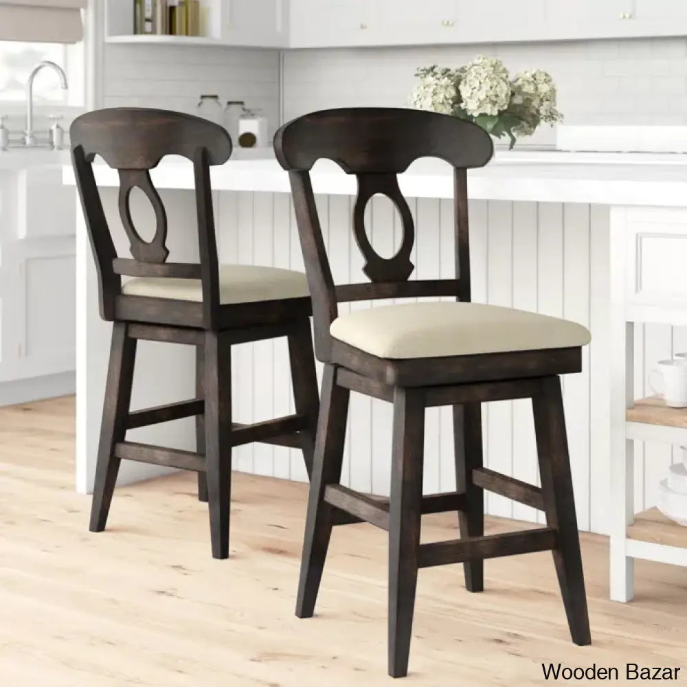 Fortvillez Swivel Upholstered Counter And Bar Stool