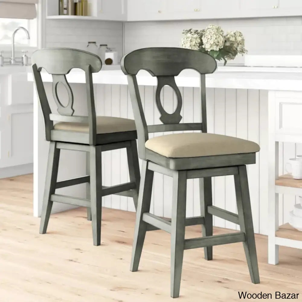 Fortvillez Swivel Upholstered Counter And Bar Stool