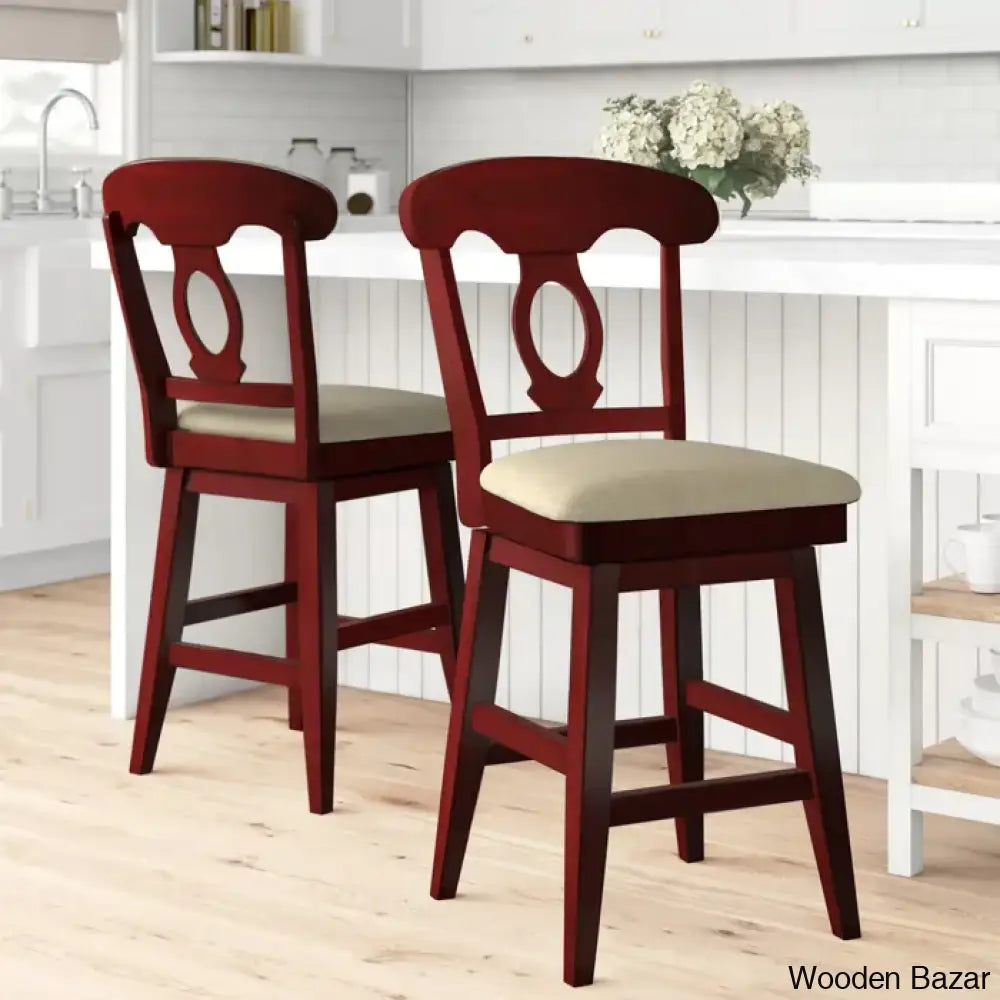 Fortvillez Swivel Upholstered Counter And Bar Stool