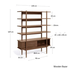 Freyr Endless Charm Solid Wood Carolin Bookshelf - Wooden Bazar