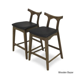 Fuldia Swivel Upholstered Counter Stool With Solid Wood Frame (Set Of 2) And Bar Stool