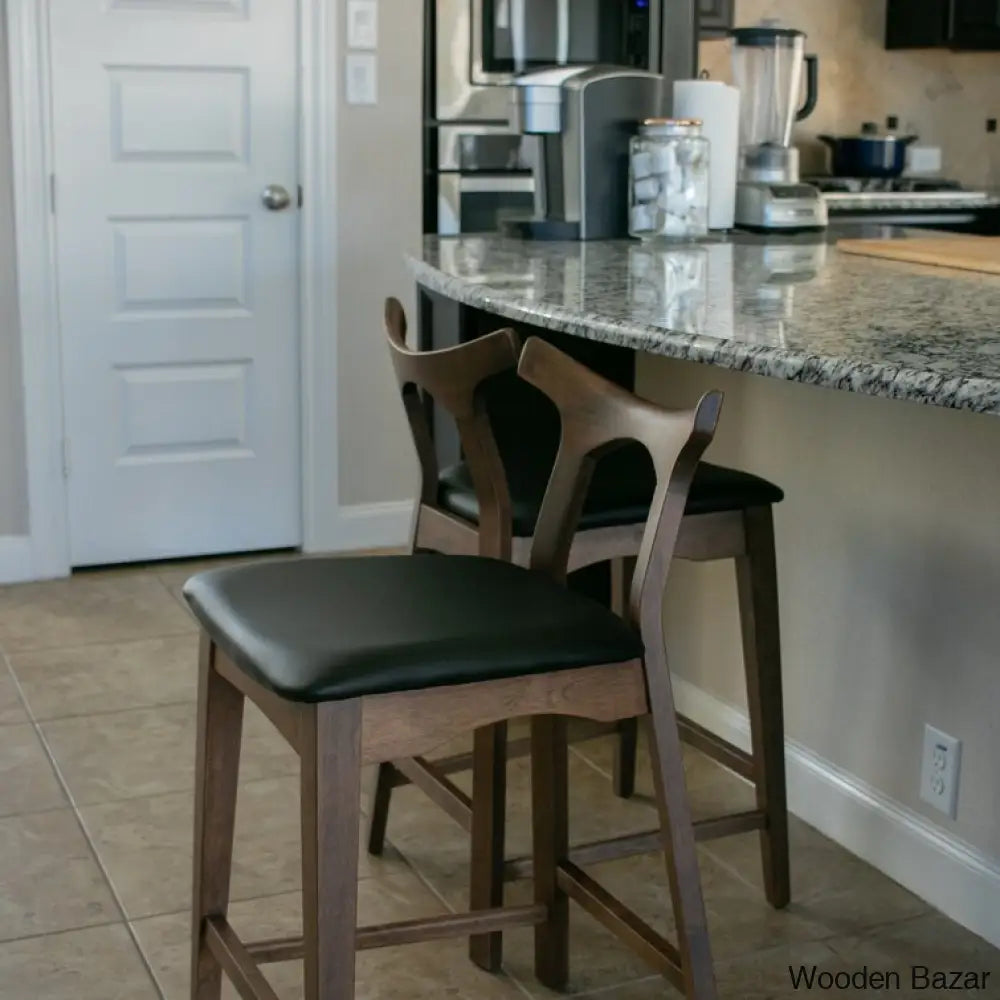 Fuldia Swivel Upholstered Counter Stool With Solid Wood Frame (Set Of 2) And Bar Stool