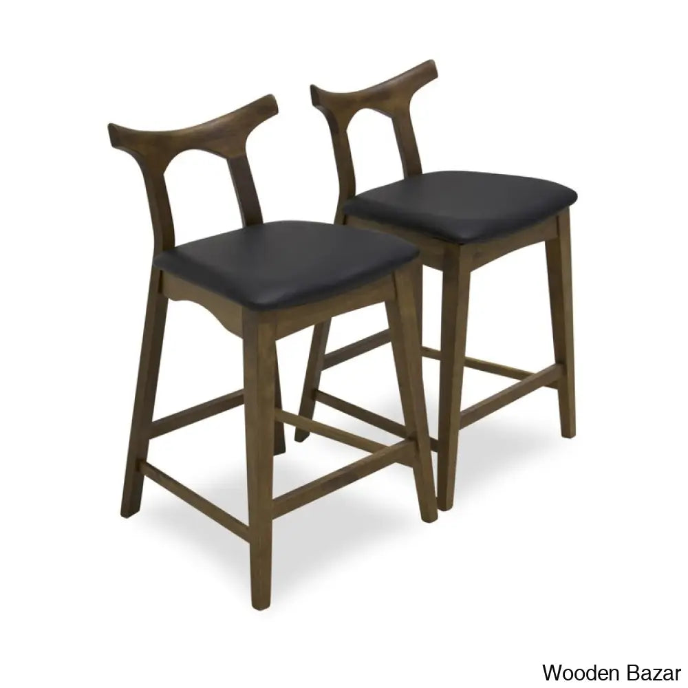 Fuldia Swivel Upholstered Counter Stool With Solid Wood Frame (Set Of 2) And Bar Stool