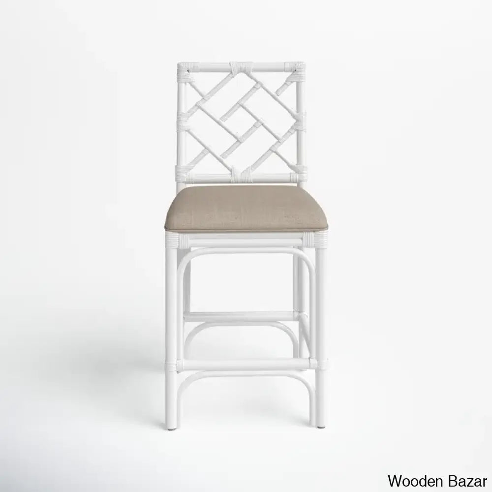 Fultonc Swivel Woven Counter And Bar Stool White / (24’’ Seat Height)