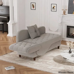 Garrison Velvet Upholstered Chaise Lounge - Wooden Bazar