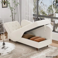 Garrison Velvet Upholstered Chaise Lounge - Wooden Bazar