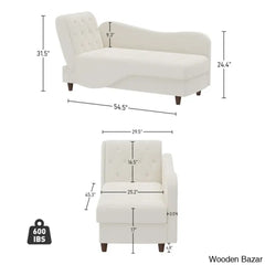 Garrison Velvet Upholstered Chaise Lounge - Wooden Bazar