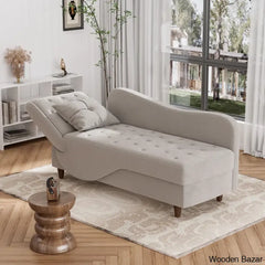 Garrison Velvet Upholstered Chaise Lounge - Wooden Bazar