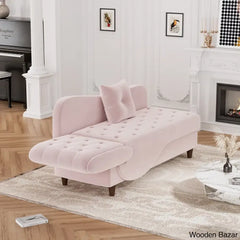 Garrison Velvet Upholstered Chaise Lounge - Wooden Bazar