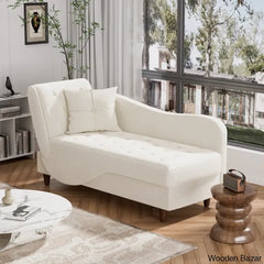 Garrison Velvet Upholstered Chaise Lounge - Wooden Bazar Beige