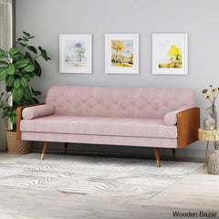 Genesis Modish Mid-Century Modern Sofa In Sleek Design Meets Timeless Comfort Pink