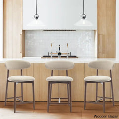 Geor Swivel Upholstered 25’’ Counter And Bar Stool With Solid Wood Frame