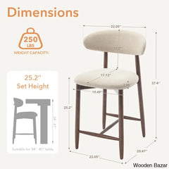 Geor Swivel Upholstered 25’’ Counter And Bar Stool With Solid Wood Frame