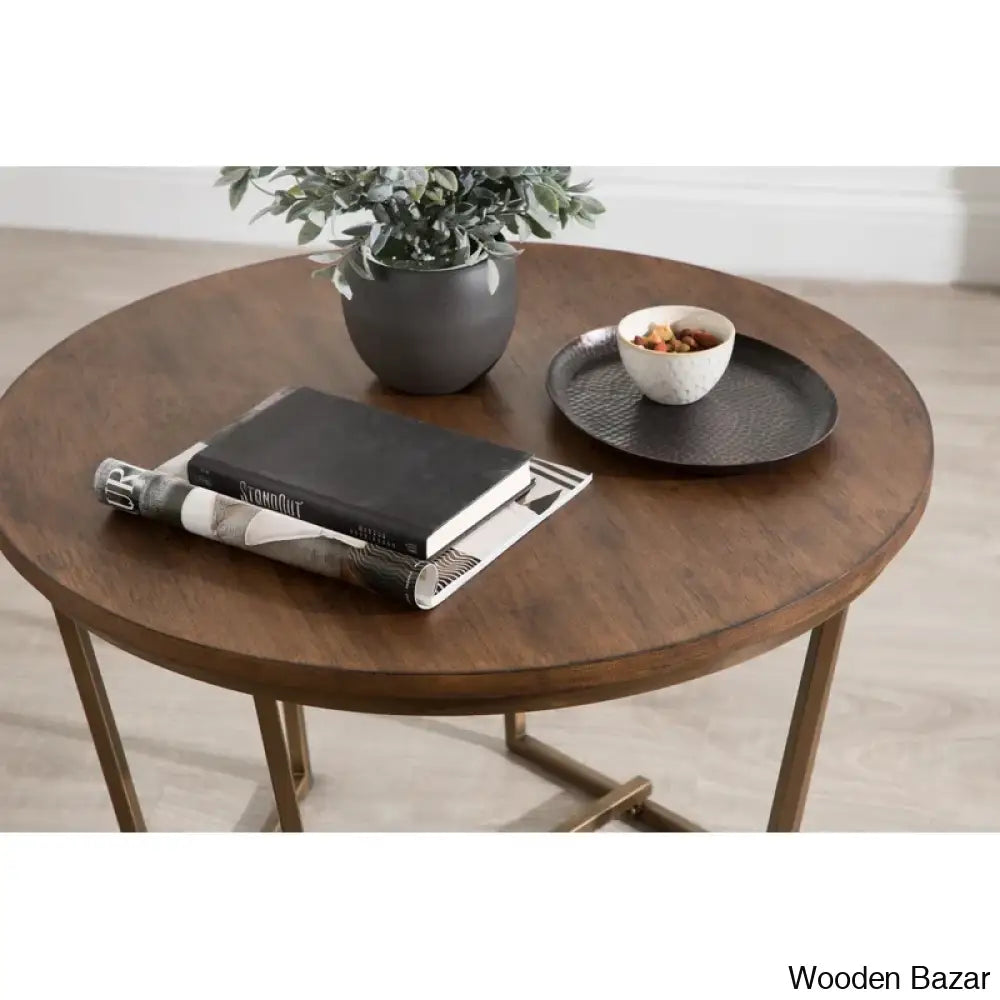 Gerardon Solid Wood Top Coffee And Center Table