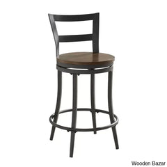 Gianaz Swivel 24’’ Counter And Bar Stool With Metal Frame (Set Of 2)
