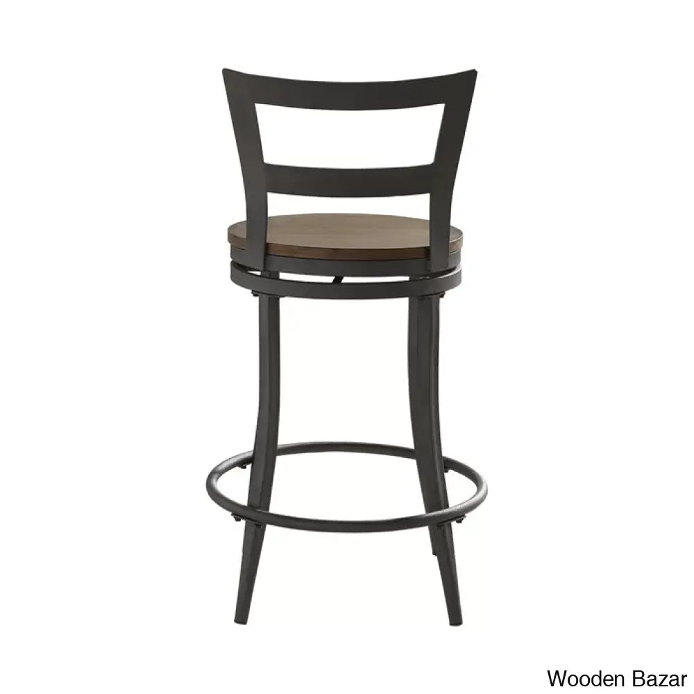 Gianaz Swivel 24’’ Counter And Bar Stool With Metal Frame (Set Of 2)