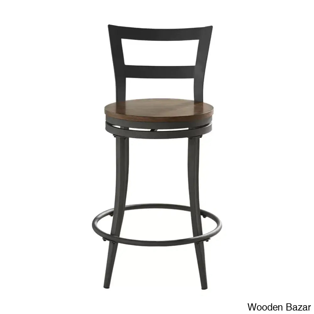 Gianaz Swivel 24’’ Counter And Bar Stool With Metal Frame (Set Of 2)