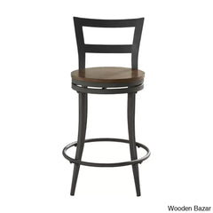 Gianaz Swivel 24’’ Counter And Bar Stool With Metal Frame (Set Of 2)